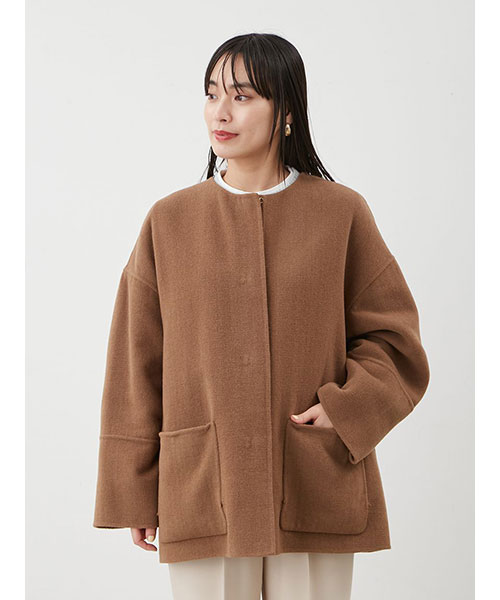完売　秋冬　MilaOwenファーポケットリバーコート　ブルー　ワンサイズ 完売 秋冬 MilaOwenファーポケットリバーコート ブルー ワンサイズ