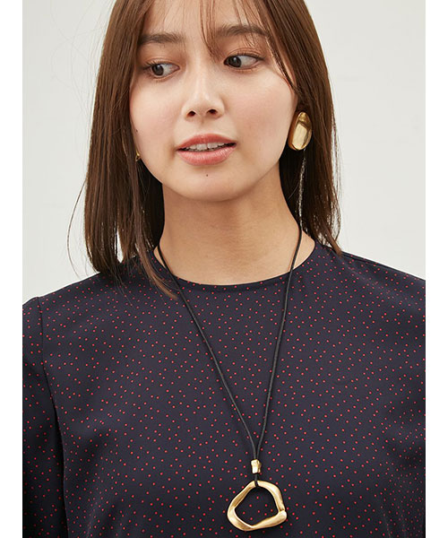 日本未入荷 YSO★パフスリーブシェルモチーフナイトワンピース パフスリーブジョーゼットドットナローワンピース｜Mila Owen