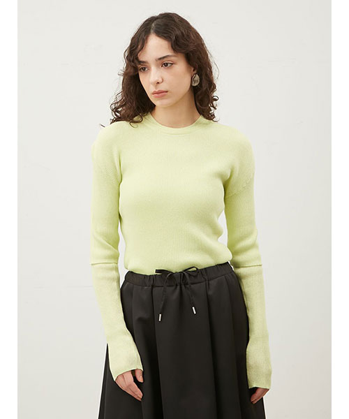 クルーネックリブニットプルオーバー【ウォッシャブル】|Mila クルーネックリブニットプルオーバー【ウォッシャブル】|Mila