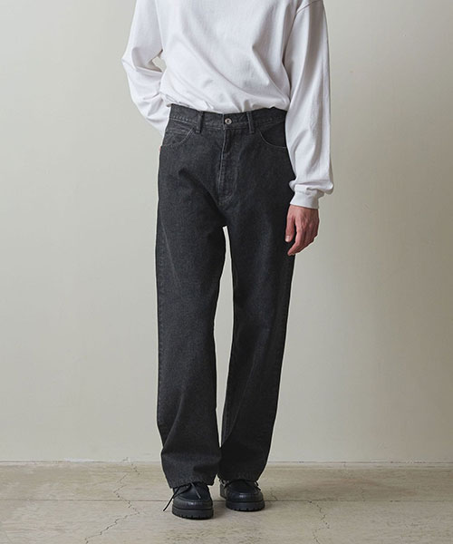 Steven Alan＞ 13.5oz デニム 5ポケット バギー テーパード パンツ 