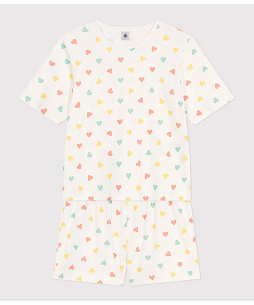 新品 プチバトー レディース S 半袖 パジャマ ハート 半袖パジャマ_ハート|PETIT BATEAU プチバトー