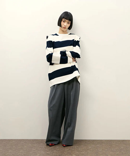 PHEENY（フィーニー）】別注 Heavy weight border tucked sleeve｜ADAM