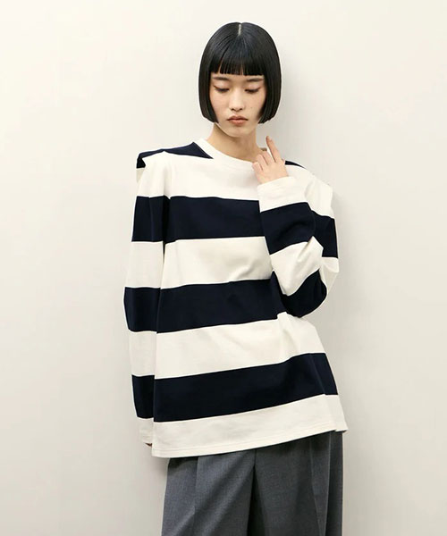 PHEENY（フィーニー）】別注 Heavy weight border tucked sleeve｜ADAM