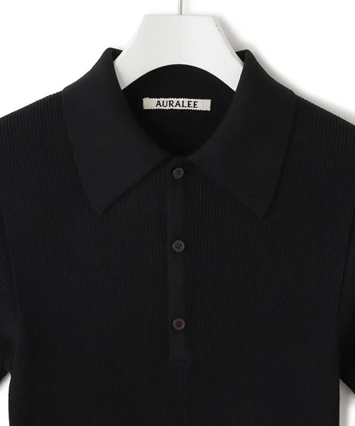 AURALEE(オーラリー)】COTTON HIGH GAUGE RIB KNIT POLO｜ADAM ET ROPE