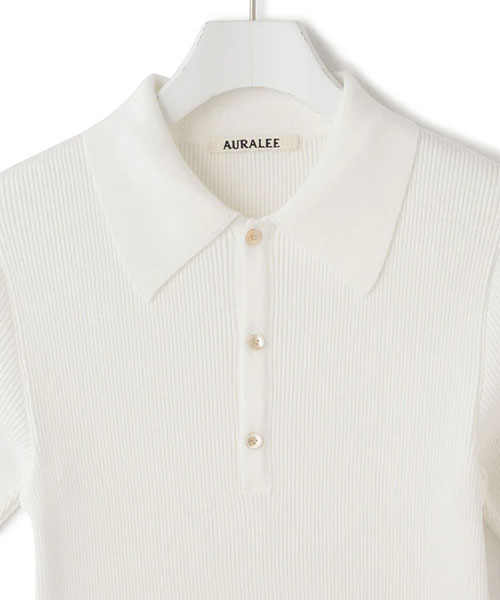 AURALEE(オーラリー)】COTTON HIGH GAUGE RIB KNIT POLO｜ADAM ET ROPE