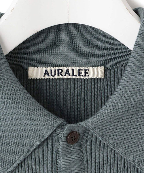 AURALEE(オーラリー)】COTTON HIGH GAUGE RIB KNIT POLO｜ADAM ET ROPE