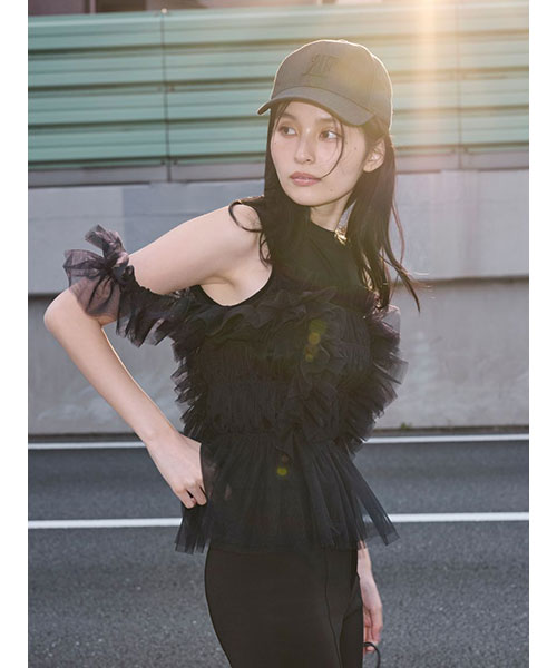 チュールコンビ2wayトップス|FRAY I.D フレイ・アイディー チュールコンビ2wayトップス|FRAY I.D フレイ・アイディー
