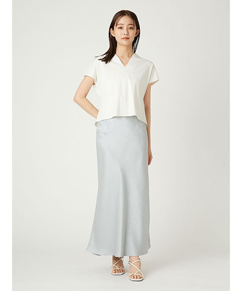 FRAY I.D バックリボンVネックカットブラウス　新品未使用 バックリボンVネックカットブラウス／UVカット・接触冷感