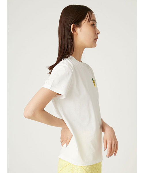 FRAY I.D - FRAY.id♡襟ビジューTシャツ ビジューエンブロイダリーロゴTシャツ／ウォッシャブル(Tシャツ