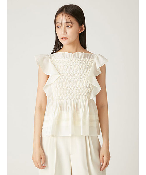FRAY I.D ♡スモッキングワッシャーブラウス