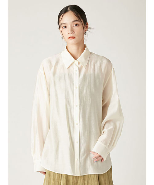美品 シーナリー 24SS カシュクール2WAYボイルシャツ ブラック シアー カシュクール2wayシアーオーバーシャツ（シャツ/ブラウス