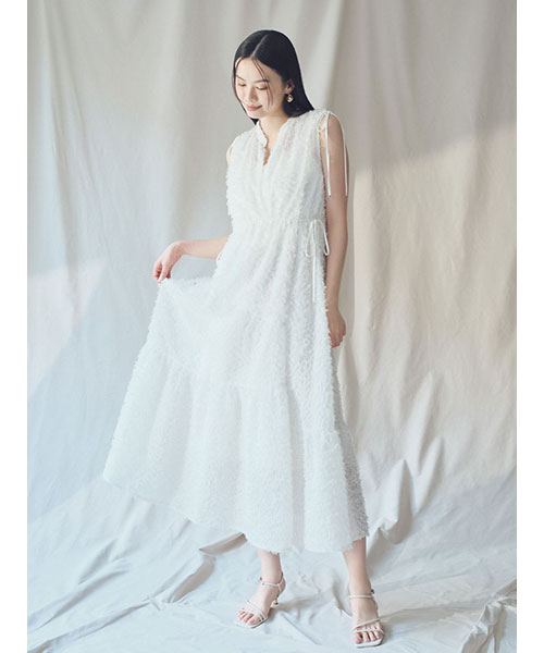 【美品】 FRAY I.D フリンジジャガードドレス パーティー 24年モデル 美品】 FRAY I.D フリンジジャガードドレス パーティー 24年