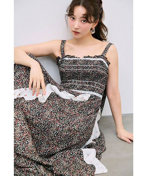 FRAY I.D MADE WITH LIBERTY FABRIC】ラッフルキャミソールドレス