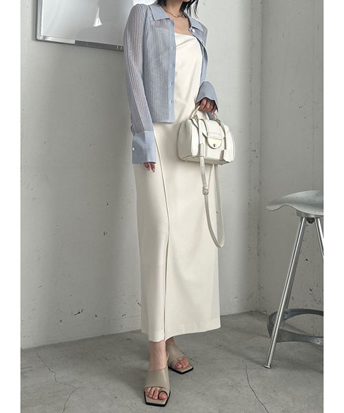 【新品】FRAY I.D ストライプメッシュポロカラーニット ストライプメッシュポロカラーニット(ニット)｜トップス｜FRAY