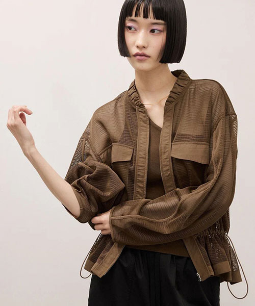 アダムエロペ　ADAM ET ROPÉ FEMME ドロストメッシュシャツ ドロストメッシュシャツ｜ADAM ET ROPE' FEMME アダム エ ロペ ファム