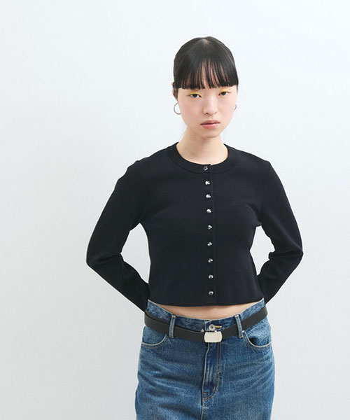 アダムエロペ【サステナブル】クルーネックショートカーディガン サステナブル】クルーネックショートカーディガン｜ADAM ET ROPE