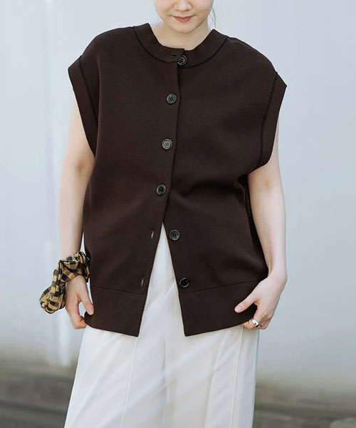 アダムエロペ　2WAYニットジレ　ブラウン　新品 2WAYニットジレ｜ADAM ET ROPE' FEMME アダム エ ロペ ファム