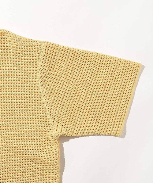 COTTON MESH KNIT HALF SLEEVED SHIRT｜ADAM ET ROPE' HOMME
