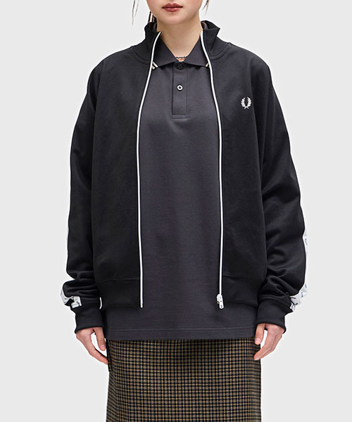 新品フレッドペリーTapedTrackJacket SJ8135 Contrast Tape Track Jacket(S W71：NAVY / CARRINGTON ROAD
