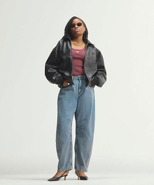 ハイライズ バレルレッグ デニムパンツ｜adidas Originals アディダス