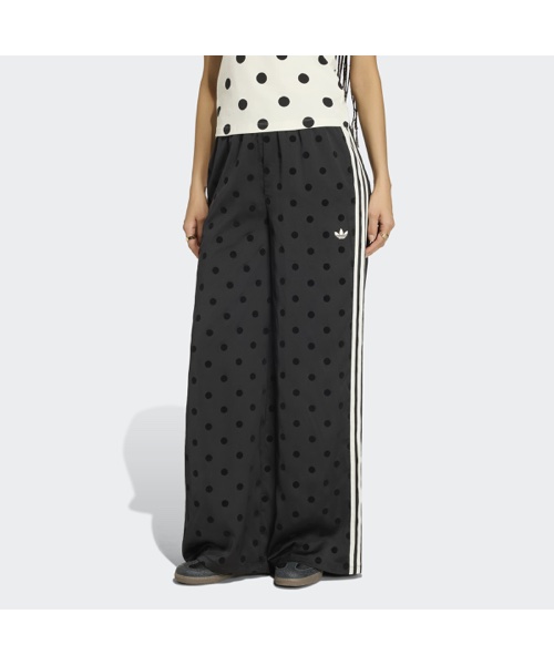 サテン 水玉模様 ワイドレッグパンツ｜adidas Originals アディダス