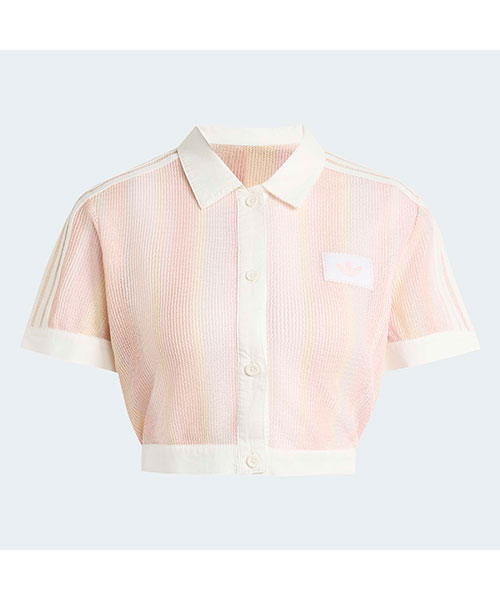 サマーグロウ ストライプド クロップド ポロ｜adidas Originals