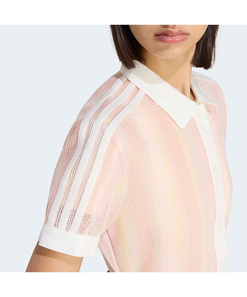 サマーグロウ ストライプド クロップド ポロ｜adidas Originals