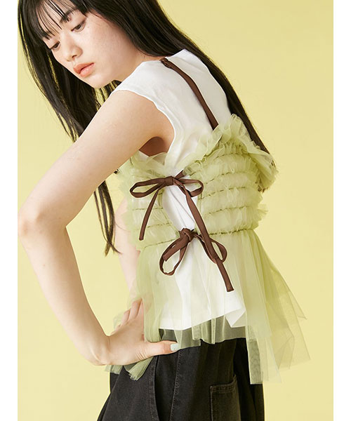 チュールビスチェセットTシャツ｜LILY BROWN リリー ブラウン