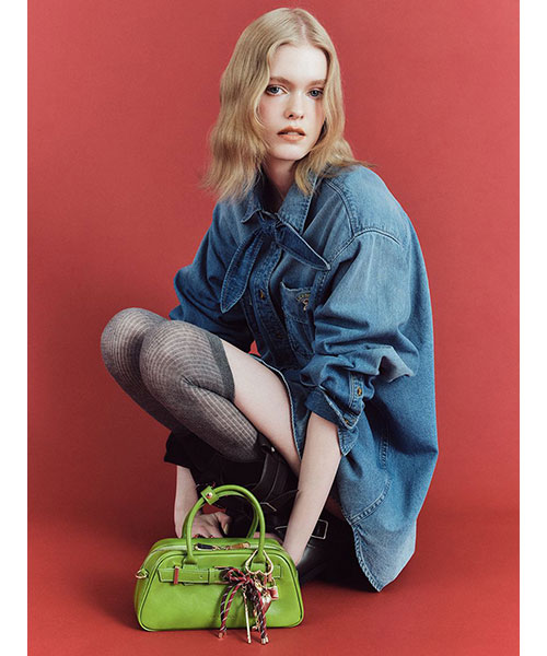 LILY BROWN Lily Bearスカーフ付きオーバーシャツ デニム Lily Bearスカーフ付きオーバーシャツ(Tシャツ・シャツ