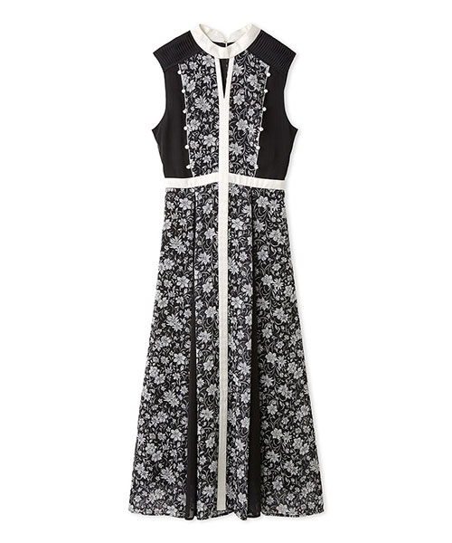 DVF Liz 美ラインフローラル シフォン ミッド ラップ ワンピ DVFシフォンラップワンピースネイビー・ドット