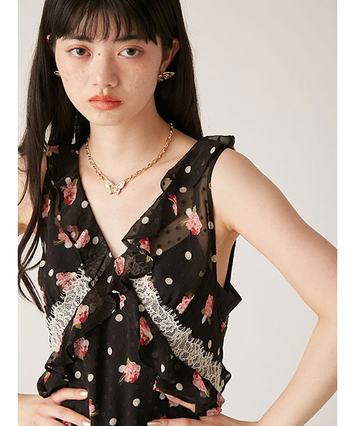 2025　完売　限定　アナスイ×リリーブラウン 花柄ロングワンピース　バリエ柄 LILY BROWN × ANNA SUI】バリエ柄ワンピース(507952910