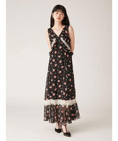 LILYBROWN×ANNA SUI バリエ柄ワンピース LILY BROWN × ANNA SUI】バリエ柄ワンピース（マキシ丈/ロング