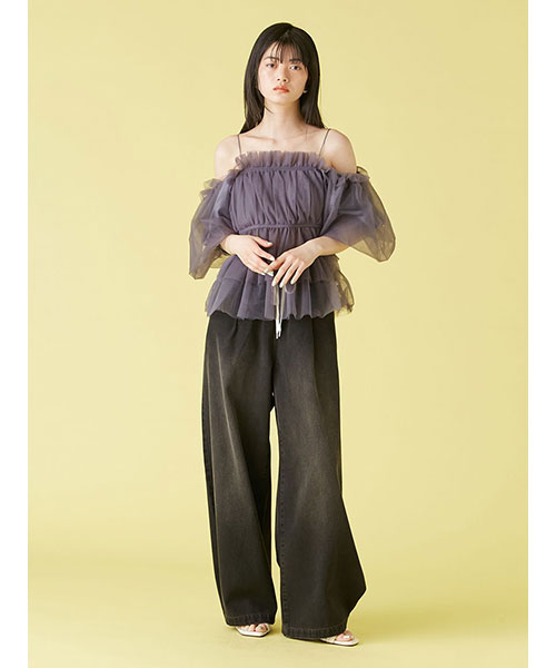 LILYBROWN 3wayペプラムチュールブラウス WEB限定カラー】3wayペプラムチュールブラウス(シャツ・ブラウス