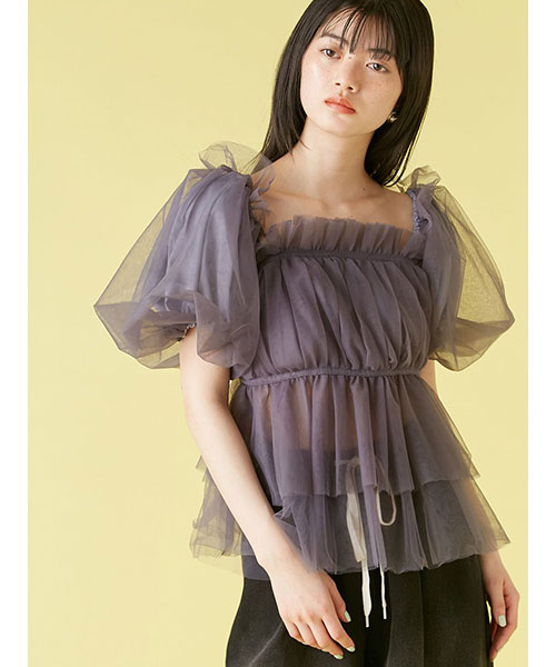 LILYBROWN 3wayペプラムチュールブラウス WEB限定カラー】3wayペプラムチュールブラウス(シャツ・ブラウス