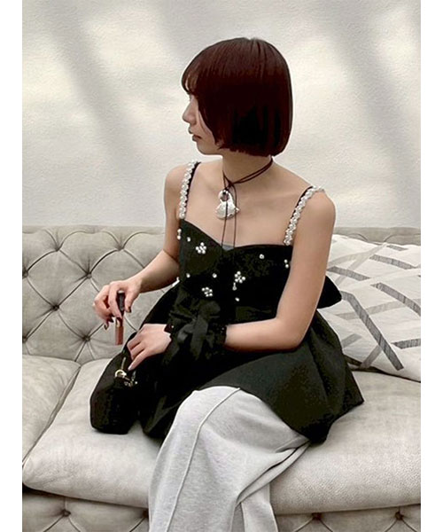 LILY BROWN ロングリボンシュシュ 黒black バリエーションリボンシュシュ｜LILY BROWN リリーブラウン