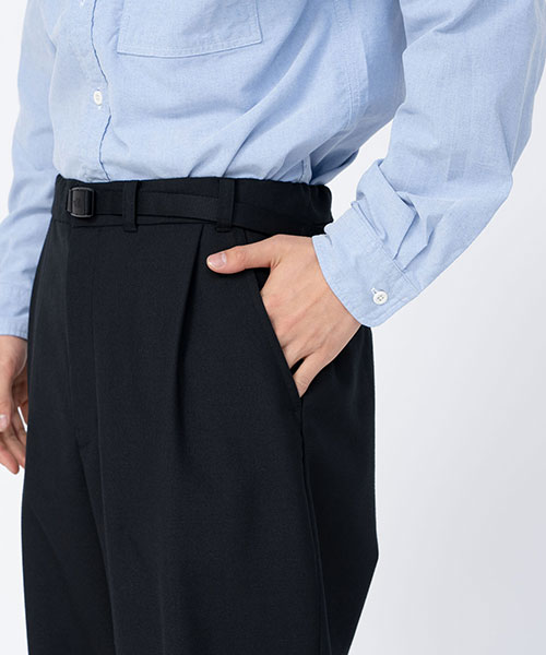 Polyester Wool Oxford Wide Tapered Field Pants｜THE NORTH