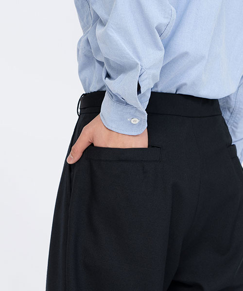 Polyester Wool Oxford Wide Tapered Field Pants｜THE NORTH