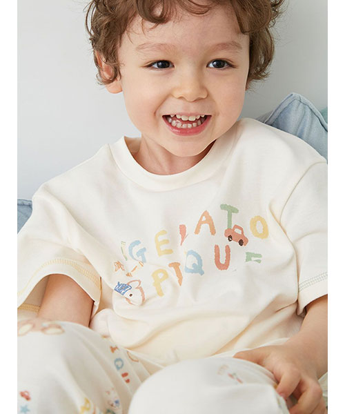 KIDS】ドローイングベアワンポイントTシャツ｜gelato pique ジェラート