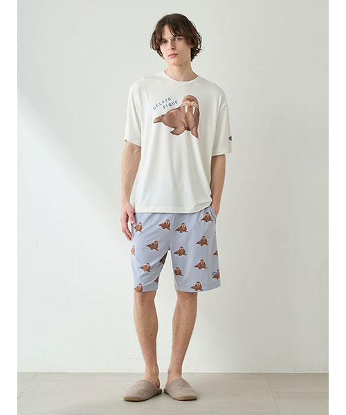 HOMME】【接触冷感】シーアニマル柄ワンポイントTシャツ｜gelato pique