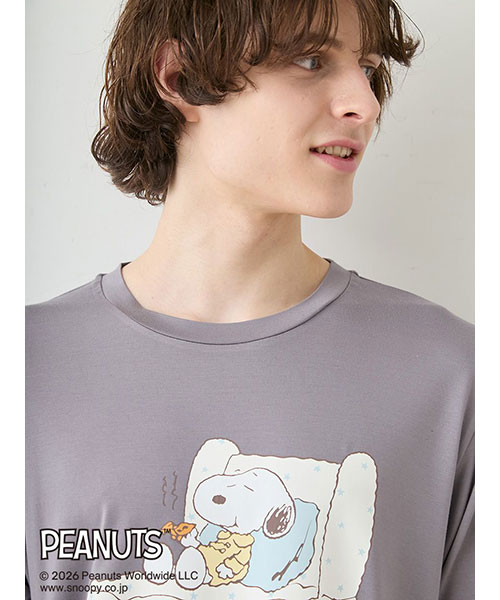 PEANUTS】【HOMME】【接触冷感】ワンポイントTシャツ｜gelato pique