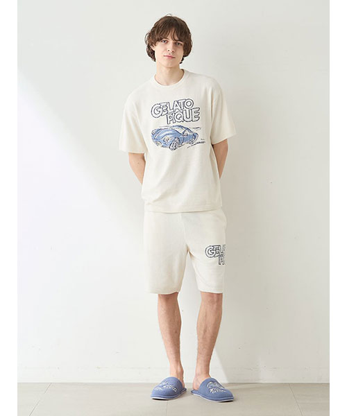 キャピタル　モクシャンブレーピエロシャンデリアパンツ HOMME】エアリーモコスタービークルジャガードハーフパンツ｜gelato