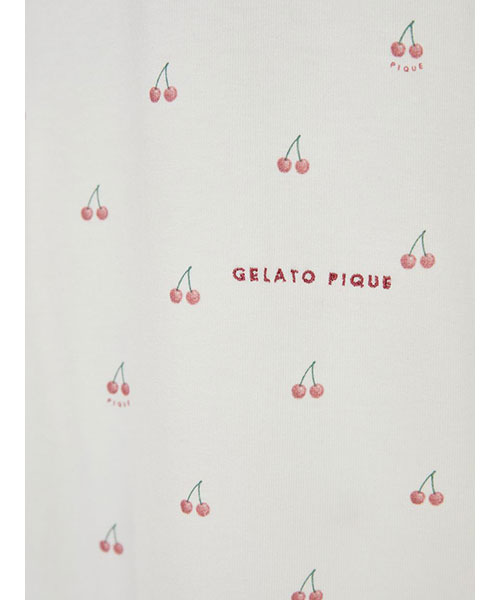 大人気!! gelato pique ハーフスリーブ チェリー柄ワンピース セール】チェリー柄ワンピース（ルームウェア/パジャマ