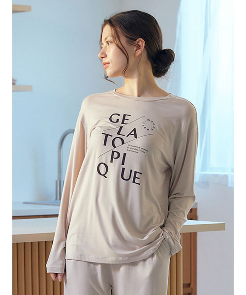 gelato piqueレーヨンロゴロングTシャツ新品タグ付き レーヨンロゴロンT(カットソー・Tシャツ)｜ルームウェア