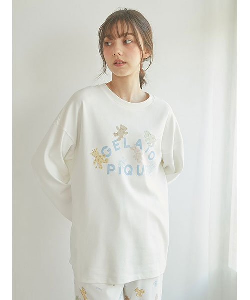ぬいぐるみ柄ワンポイントロンT&ロングパンツ ぬいぐるみ柄ワンポイントロンT＆ロングパンツセット