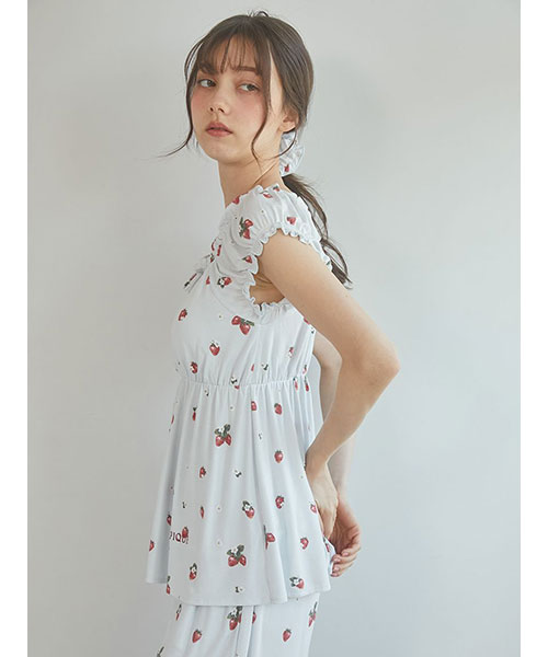 ✨新品✨gelato piqué✨フリルプルオーバー(PNK-F)✨ いちご柄カップインフリルプルオーバー（プルオーバー）｜gelato