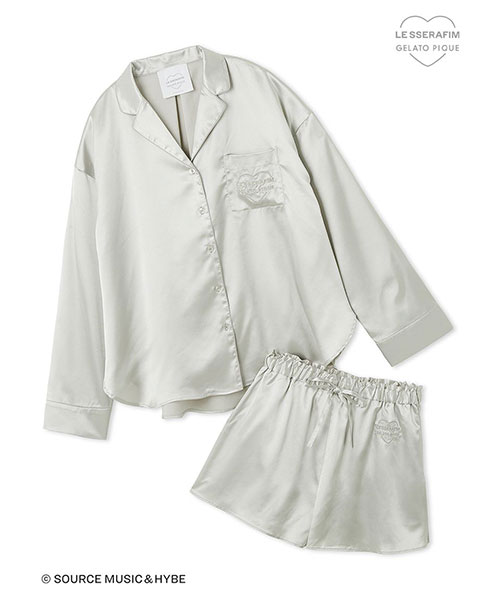 ジェラートピケ　サテンフラワーシャツパンツセット ジェラートピケ サテンフラワーシャツパンツセット ジェラート