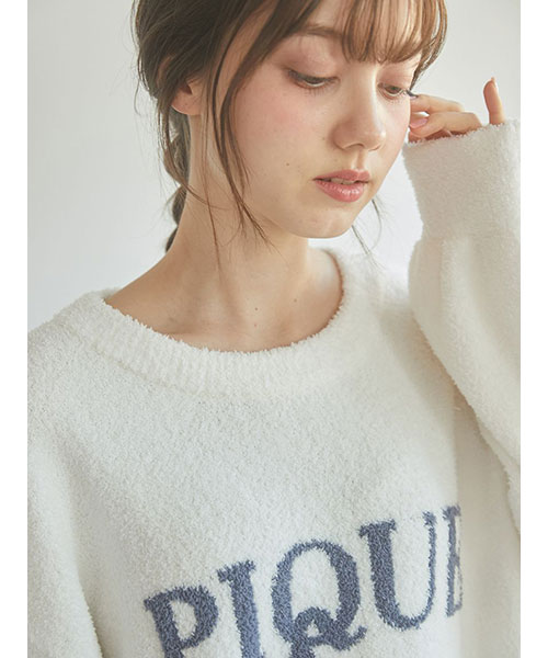 【美品】ジェラートピケ　ベビモコラビットジャガードプルオーバー　ホワイト ジェラートピケ gelato pique ベビモコラビットジャガードプル