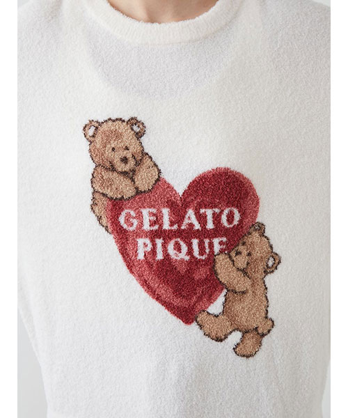 接触冷感】スムーズィーBEAR HEART ジャガードプルオーバー｜gelato