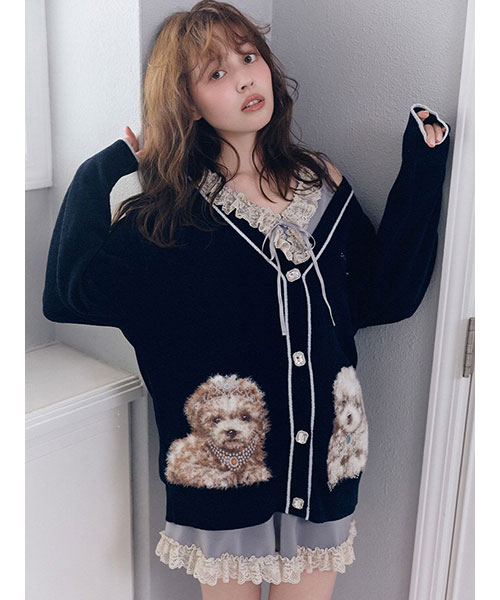 maison de Dolce. シャーリングカーディガン ホワイト 完売品 トップス