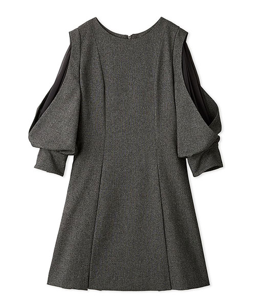 スナイデル SNIDEL シアーショルダーミニワンピース （BLK